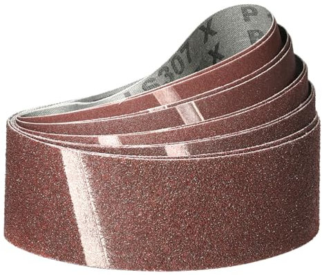 Klingspor Lot de 10 bandes abrasives 60 x 400 mm - 2 x grain 40/60/80/120/180 - Pour ponceuse à bande, ponceuse, limer, affûter et dérouiller