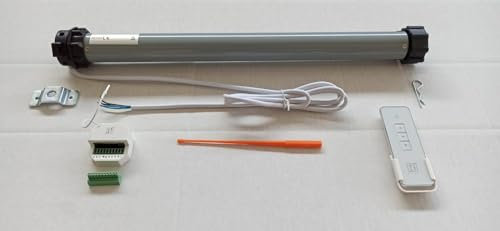 Motore per tapparelle elettriche 100 kg - 50 Nm con Kit Mini Centralina Esterna e Telecomando per rendere il Motore Radiocomandato completi di accessori e istruzioni