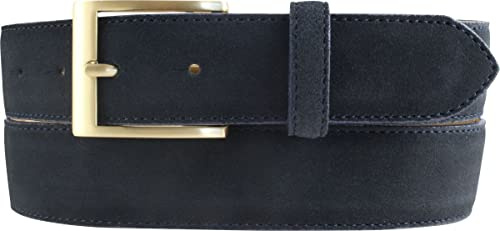 BELTINGER Gürtel aus Veloursleder 3,5 cm | Velour-Ledergürtel für Herren 35mm | Wildleder-Gürtel mit goldener Gürtelschließe