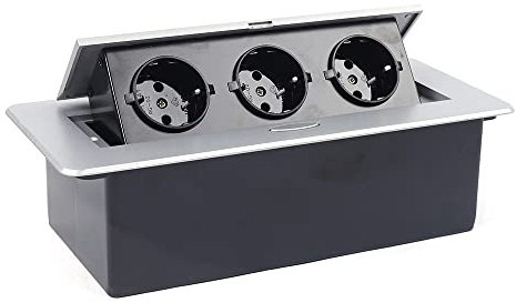 Begoniape Ciabatta elettrica a scomparsa per presa da tavolo J29L, presa nascosta, salvaspazio, presa multipla in lega di alluminio, colore nero