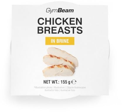 GymBeam Hähnchenbrust in Salzlake 12x155 g – verzehrfertiges Hähnchenfilet mit hohem Proteingehalt, fettarm, ohne Gluten, Laktose und GVO, ideal für Meal Prep, Salate und Fitness-Snacks