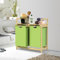 ML-Design Panier à Linge en Bambou, Vert, Collecteur de Linge avec 2 Sacs à Linge Extensibles 60 L, Rangement Buanderie, LxlxH: 63x33x73 cm, Coffre avec Etagère pour Salle de Bain, Chambre, Dortoir