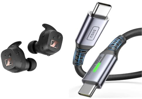 Sennheiser Sport True Wireless Ohrhörer – Bluetooth-In-Ear-Ohrhörer für einen sportlichen Lebensstil & INIU USB C Kabel