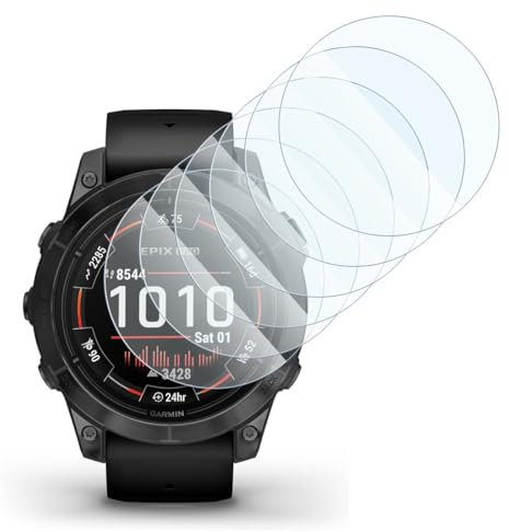KARYLAX - [Confezione da 6 pellicole protettive in vetro flessibile, durezza 9H, antigraffio, compatibile con Garmin Epix Pro Smartwatch (51 mm)