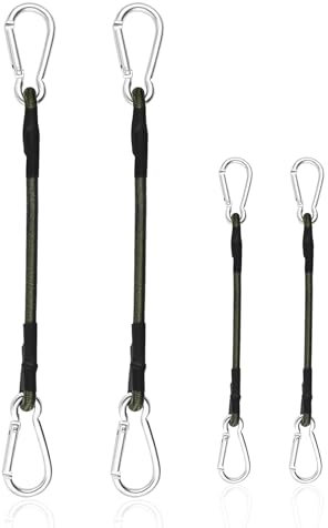 Spanngummi mit Karabiner, 4 Stück Expander mit Karabinerhaken, 30 und 60 cm Gepäckspanner Gummispanner Extra Stark Spanngurte mit Haken für Gepäck Camping Reisen