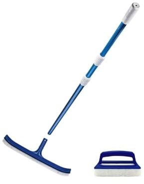 Mareva Pack Nettoyage pour Piscine - Manche telescopique - Brosse - Brosse de Ligne d'eau