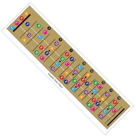 Ukulele Akkord Diagramm Poster Ukulele Griffbrett Note Chart Lehrposter für Anfänger Akkord & Note Einfach zu bedienendes Ukulele Akkord Poster