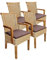 Rattanstühle mit Armlehnen Esszimmerstühle Tabacco Perth Korbstuhl Rattan Sessel Größe 4er Set, Farbe mit Sitzkissen