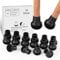 Pack of 16 Chair Leg Caps Round Black Chair Leg Protectors - Silicone Protective Caps for Chair Legs with Thick Felt Pads to Protect Floors - Prevent Noise and Scratches (M: 20-25 mm)