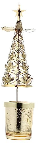 FUNOMOCYA 1stück Drehbarer Kerzenhalter Für Weihnachten Eleganter Xmas Tischdekoration Goldener Weihnachtsbaum Teelichthalter Charmante Winter-atmosphäre Für Festlichkeiten Und