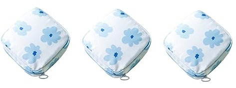 Healeved Lot De 3 Trousses De Toilette À Suspendre Pour Femmes Pochette De Rangement Pour Serviettes À Langer Portable À Fermeture Éclair Style Fleur