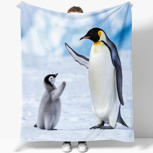 Flanelldecke Tier Pinguin 130 x 150 cm 3D-Druckdecke Kuscheldecke Sofadecke Wolldecke Wärme und Lsolierung Decke Klimaanlage Decke für Wohn und Schlafräume Decke