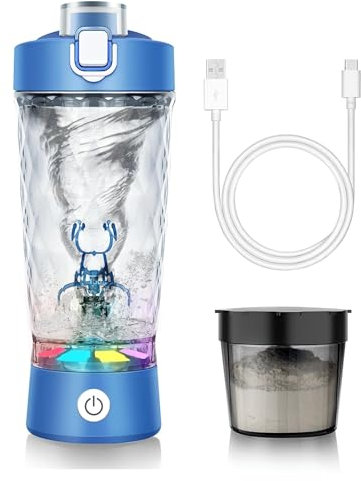 mountop Bouteille Mélangeuse Électrique 650ml - Mixeur Portable USB Rechargeable pour Shakes Protéinés et Repas, Stockage de Compléments Intégré, Matériau Sans BPA - Idéal Sport/Voyage
