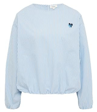 s.Oliver Oversized Baumwollbluse mit Herz-Stickerei