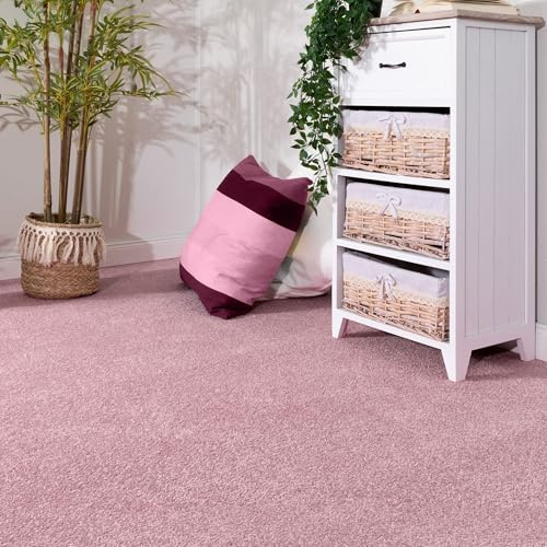 Steffensmeier Teppichboden Ibiza | Auslegware | Kinderzimmer,Wohnzimmer,Schlafzimmer und Jugendzimmer | Rosa, Größe: 200x100 cm