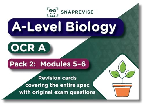 A-Level OCR A Biology Flashcards: Modules 5–6 | 150 Double-Sided Cards with Definitions, Diagrams, and Practice Questions | SnapRevise Study Deck for Exam Success (2025 & 2026 Exams)
