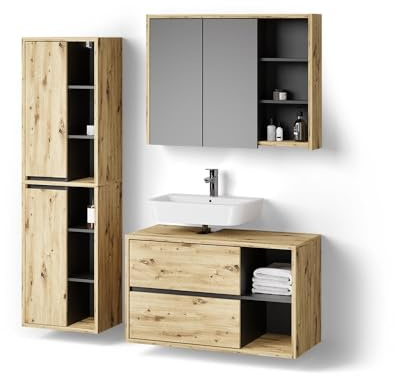 Livinity Ensemble de Meubles de Salle de Bain Vomano Chêne Artisan