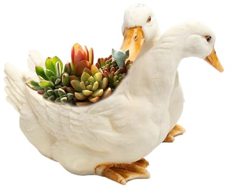 Gwtdtoad Duck Planter, Funny Animal Planter, Flower Pots Made of Resin, Plant Pot, Decorative Succulent Pots for Home Garden, Indoor and Outdoor Decorations