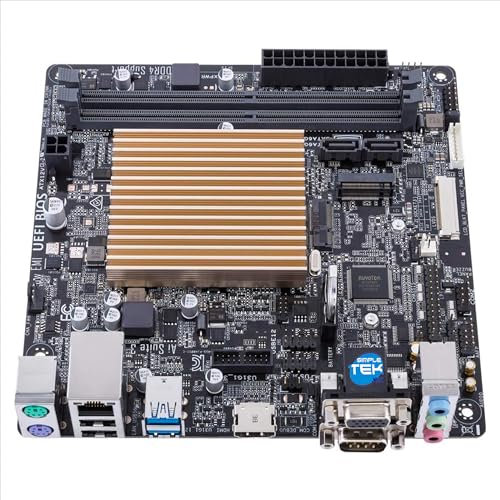 SIMPLETEK - Scheda madre Mini-ITX con processore integrato dual-core, supporto HDMI, VGA, RS232, M.2 e SATA (Ricondizionato)