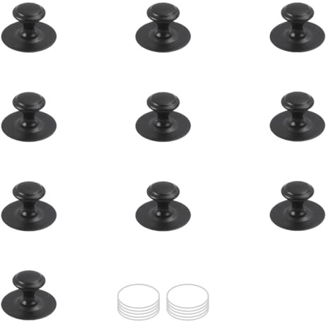 ZSUIQIN 10 Stück Schubladenknöpfe Aus Edelstahl, für Küche & Badezimmer | Wasserfest Und Rostfrei, Sofort Einsatzbereit, Als Wandhaken Verwendbar, 38 x 22 mm, für Schränke & Glastüren (Schwarz)