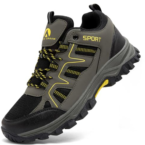 ASOCO DREAM Scarpe da Trekking Uomo Donna Scarpe da Escursionismo Arrampicata Sportive All'aperto Traspiranti Antiscivolo Calzature da Passeggio,Verde,42 EU