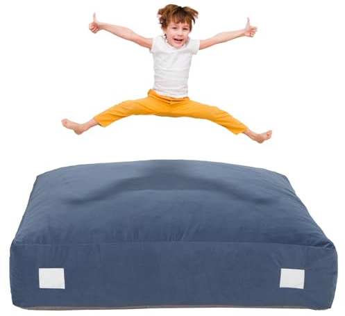 Upgraded Crash Pad for Kids Sensory with Handle,Soft Foam Blocks - Crash Pads for Autistic Children Indoor Jump Climb, Kids Autism Sensory Crash Mat with Anti-Slip Waterproof Cover (3FT x 4FT)