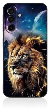 Tveinan Handyhülle für Samsung Galaxy A17 4G / 5G Hülle Schwarz mit Muster, Ultra Dünne Weich Silikonhülle Soft Slim TPU Schutzhülle Stoßfest Silikon Case Cover für Samsung A17, Löwe B