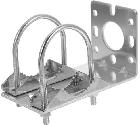 TEHAUX Antenna Mount Bracket L-Type Wall Pole Mount | Double U-Bolts, Steel Support, Outdoor Antenna Use, Weatherproof Design, Wall Pole Installation