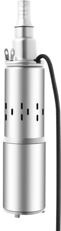 Bomba solar sumergible de acero inoxidable de 12 V/24 V, silenciosa, 25 l/min, altura máxima de extracción de 30 m, diámetro de 78 mm, compatible con la arena, bomba solar de agua para pozos (12 V 180