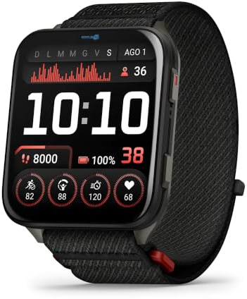 SIMPLETEK - Smartwatch con Display AMOLED 2 Vetro Zaffiro Black | Torcia LED Integrata, Autonomia 8 Giorni, Chiamate al Polso, Monitoraggio Salute 24/7, Mappe Sportive Precaricate