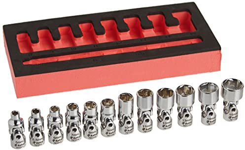 Astro Pneumatic Tool 7412 12-teiliges Flex-Steckschlüssel-Set, 6-kant, 1/4-Zoll-Antrieb, metrisch