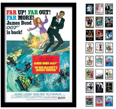 James Bond Diamonds Are Forever Gerahmtes Poster, A3, 2 Stück