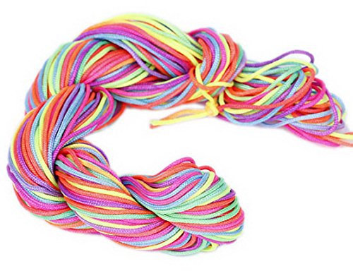 30 Mètres Fil Nylon Cordon Macramé Bijoux Perles 1 mm pour Bracelet Shamballa - Multicolore