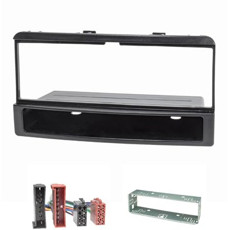 tomzz Audio 2415-025 Radioblende Set kompatibel mit Ford Focus Fiesta Escort Cougar Puma Mondeo Transit mit Ablagefach Radioadapter ISO Einbauschacht