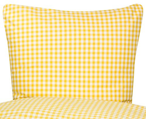 PremiumShop321 Bettwäsche Serie Züchen Landhaus Karo Reißverschluss 95° waschbar -weiß/gelb-Kissenbezug 40x40