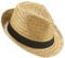 DEGUISE TOI - Chapeau borsalino en paille et bande noire adulte - Chapeau - Taille Unique - Jaune - Accessoires pour déguisement - Paille - - Carnaval