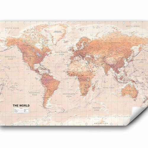murando - Vlies Fototapete Weltkarte 200x140cm Foto Tapete Schlafzimmer Wohnzimmer Vliestapete XXL Wandtapete Motivtapeten Bildtapete 3d Effekt Wand Dekoration - Geographie Kontinente k-A-0091-a-c