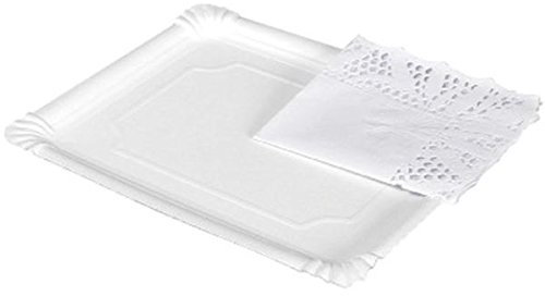Maxi Products 207360 Bandeja Rectangular con Blonda, 22x28cm, 2 Unidades