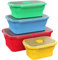 Vremi Silicone Food Storage Containers with BPA Free Airtight Plastic Lids - Set of 4 Small and Large Collapsible Meal Prep Container for Kitchen Lunch Boxes - Microwave and Freezer Safe