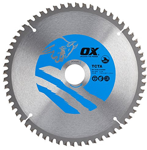 OX Alu/Plastic/Laminate Cutting Circular Saw Blade 216/30mm, 60 Teeth TCG