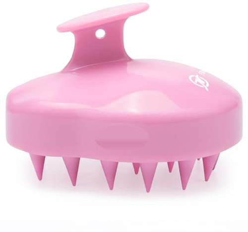 FReatech Kopfhaut Massagebürste Shampoo Haarbürste für Peeling und Kopfmassage, Silikonkamm Pflege Haarwurzel, Healthy Head ohne Schuppen, Stimuliert das Haarwachstum, Rosa