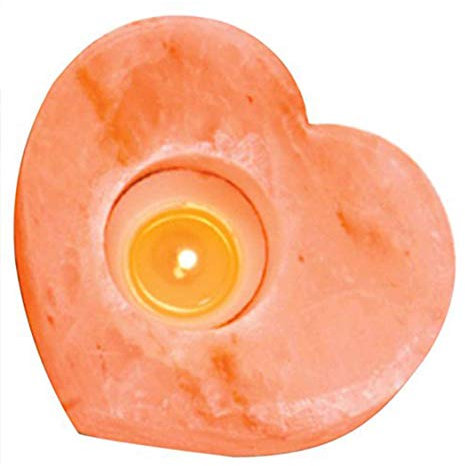 Himalayan Glow Lampada di sale rosa dell'Himalaya naturale. Candela di sale a forma di cuore.