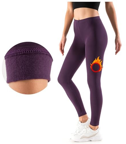 FUTURO FASHION Winter Fleece gefütterte Leggings für Frauen thermische warme Leggings für Frauen UK Fleece gefütterte Damenhose elastisch mittlere Taille täglich Yoga Gym Wandern Damen Leggings, Größe