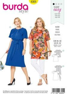 Burda Style Schnittmuster zum selber nähen 6305 | Shirt und Kleid | Damen, Gr. 46-60 | Nählevel: leicht