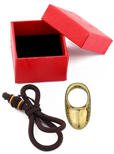 MILAEM Handgefertigte traditionelle Messing Handgelenk Bogenschießen Daumen Ring Fingerschutz für Übung und Schießen (23#)