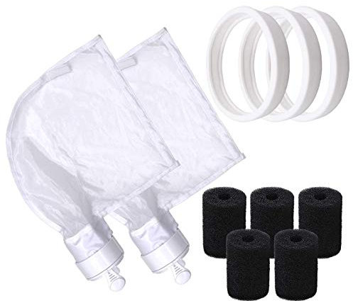 S-Union Sacs de Rechange en Nylon à Fermeture Eclair (pour Polaris 280 et 480 Seulement)+Pneus de Rechange en Caoutchouc Souple+Brosse en Mousse de Queue Robot pour Polaris (280 480 Sac Tout Usage)