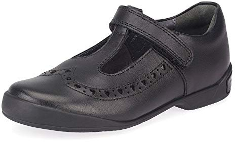 Start-rite Leapfrog Black Kids Shoes, Black Leather Girls School Shoes Sizes S7-L2 (12 UK Child)