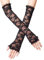 LassZone Women's Half Fingerless Long Lace Gloves Black Floral Bridal Fancy Dress Gloves Stretchy Elbow Length UV Protection Arm Sleeve for Wedding Opera Tea Party