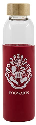 Stor8412497003457Vidrio Botella con Silicona Funda, 585 ml Capacidad, Harry Potter