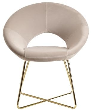 FineBuy Esszimmerstuhl Samt Küchenstuhl mit goldenen Beinen, Schalenstuhl Stoff/Metall, Design Polsterstuhl, Stuhl Esszimmer Gepolstert
